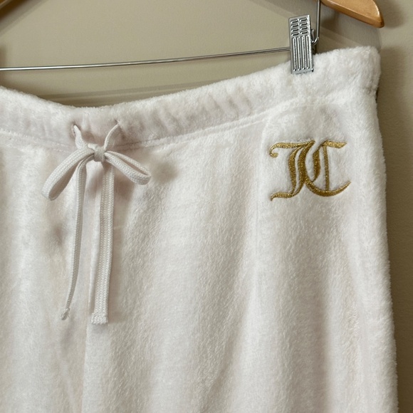 NWT Juicy Couture Plush Fleece Logo White Hoodie and Pant Pajama Set Size XL - Picture 12 of 14